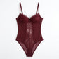 Floral Lace Mesh Bodysuit with Underwire Cups and Adjustable Straps