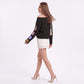 Crochet Floral Sleeve Knit Pullover Sweater with Long Sleeves