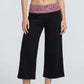 Contrast Foldover Waistband Leopard Print Cropped Trousers