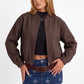 Casual Lightweight Cropped Bomber Jacket