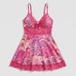 Printed Lace Trim Chemise Nightgown
