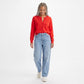 Crewneck Button-Front Knit Cardigan Sweater
