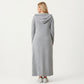 Plus Size Long Sleeve Hooded Maxi Dress with Relaxed Fit Silhouette and Soft Flowy Hem