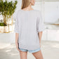 Color Block V-Neck Oversized T-Shirt with Drop Shoulders