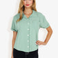 Short Sleeve Button Down Shirt Front Pocket Notched Collar