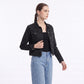 Classic Denim Jacket Long Sleeve Button Front Trucker Jacket with Chest Pockets