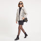Double Breasted Short Coat Notched Collar Long Sleeve Relaxed Fit Jacket