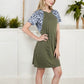 Short Sleeve Leopard Print Raglan Dress