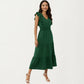 Tiered Midi Dress with Ruffle Sleeves and Smocked Waist