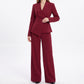 Shawl Collar Blazer and Straight Leg Pants Two Piece Suit Set