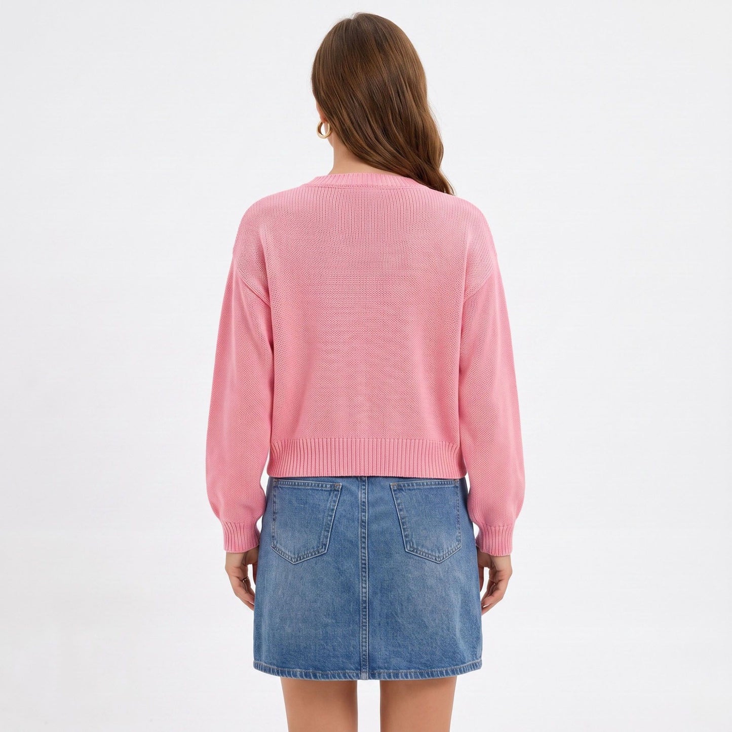 Tie Front Knit Cardigan Sweater with Long Sleeves