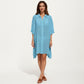 Button Front Swim Cover Up Shirt Dress Loose Lightweight Beach Kaftan