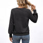 Textured Long Sleeve Crew Neck Pullover Top