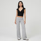 Foldover Waistband Wide-Leg Lounge Trousers