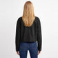 Cropped Button Front Shirt Jacket with Patch Pockets