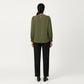 Plus Size Long Sleeve Keyhole Neck Pullover Blouse with Soft Draped Fabric and Relaxed Fit