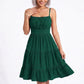 Spaghetti Strap Square Neck Smocked Back Tiered Dress