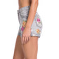 Floral Embroidered High Rise Denim Shorts Rolled Cuff Casual Jean Shorts