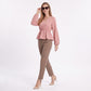 V Neck Long Sleeve Peplum Blouse Elastic Waist Casual Dressy Top