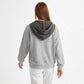 Contrast Collar Henley Long Sleeve Relaxed Pullover Sweatshirt