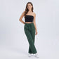 High Rise Drawstring Wide Leg Utility Pants with Patch Pockets