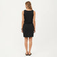 Sleeveless Tank Dress with Scoop Neck Adjustable Drawstring Waist Fitted Casual Mini Dress