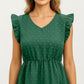 Swiss Dot Babydoll Dress with Ruffle Sleeves and V-Neckline