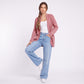 Open Front Ribbed Knit Cardigan with Pockets