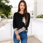 Long Sleeve Leopard Print Color Block Top with Sequins