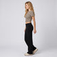Foldover Waistband Wide-Leg Lounge Trousers