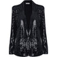 Long Sleeve Sparkle Sequin Two Button Blazer Jacket