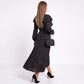 Polka Dot Maxi Dress Ruffle V Neck Long Sleeve Tie Waist Wrap Style Dress