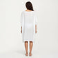 Crochet Trim Swim Cover Up Dress Loose Short Sleeve Lightweight Beach Kaftan