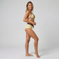 2 Piece Bikini Set with Stripe Print Triangle Top and Boyshort Bottoms