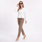 V Neck Long Sleeve Peplum Blouse Elastic Waist Casual Dressy Top