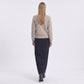 Mock Neck Zip-Front Knit Cardigan Sweater