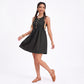 Button Front Mini Dress Sleeveless Babydoll A Line Dress