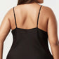 Plus Size Long Satin Chemise Lace Panel Nightgown Adjustable Strap Slip Sleep Dress