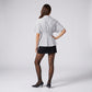 Striped Button Front Peplum Blouse with Collared Neck and Pleated Hem