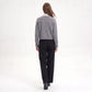 Cropped Crewneck Button-Front Cardigan Sweater