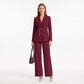 Double Breasted Blazer and Straight Leg Pants Two Piece Suit Set
