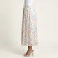 Floral Midi Skirt Elastic Waist Flowy Lightweight Chiffon A Line Casual Skirt