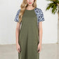 Short Sleeve Leopard Print Raglan Dress