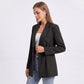 Longline Single Button Blazer with Notched Lapels