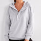 Snap Button Hooded Long Sleeve Pullover Sweatshirt