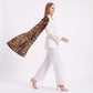 Long Sleeve Blazer and Pants Two Piece Set with Draped Scarf Detail