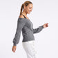 Off Shoulder Knit Sweater Long Sleeve Ribbed Pullover