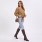 Off Shoulder Front Twist Knit Long Sleeve Sweater