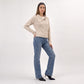 Ribbed Wide Collar Zip-Front Cardigan Sweater