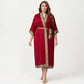 Plus Size Satin Robe with Floral Trim Belted Kimono Sleeve Long Robe Sleepwear